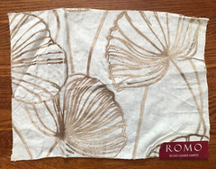 ROMO Anis Embroidery Oyster 12 1/2 x 16 3/4″ Linen Fabric Sample