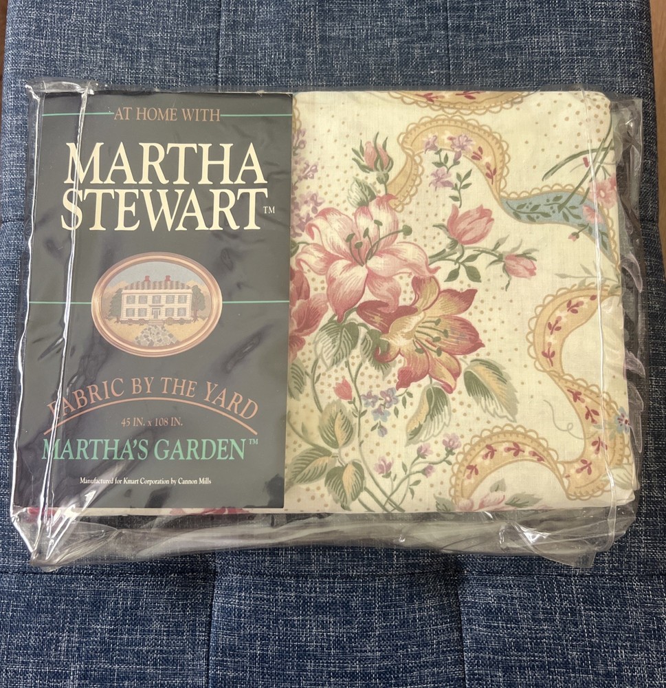 Vintage At Home With Martha Stewart FABRIC BY THE YARD 3 Yds “Martha’s Garden”
