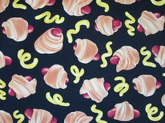 Hot Dogs Wieners French Fries Dog Snacks Food Cotton Fabric FQ