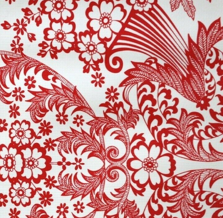 New Mexican Oilcloth Fabric for Tablecloth PVC Cotton Waterproof 120 cm Red Eden
