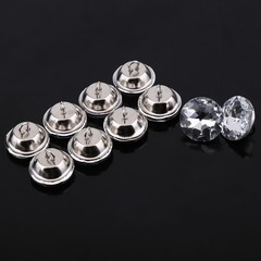 Diamante Silver Rhinestone Crystal Round Buttons Sewing Craft (20mm) CHU
