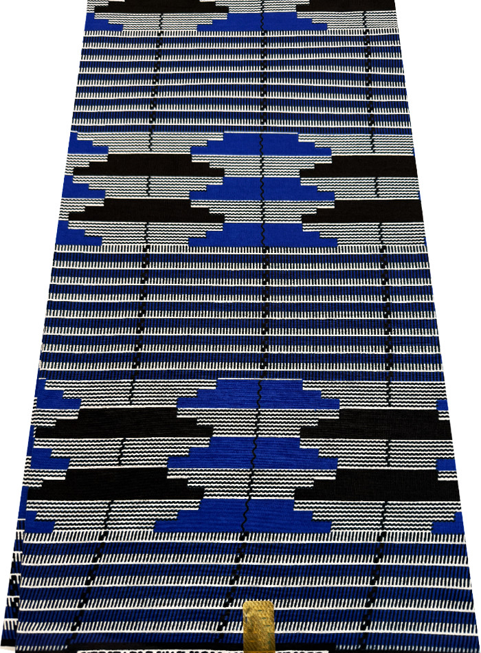Sell by 3 Yards Print African Super Quality Wax Prints -Blue Black White