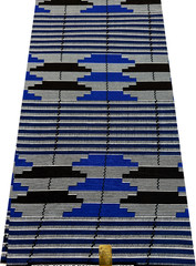 Sell by 3 Yards Print African Super Quality Wax Prints -Blue Black White