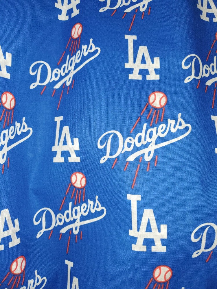 LOS ANGELES DODGERS 100% Cotton Fabric 1/2 Yard AUTHENTIC NFL
