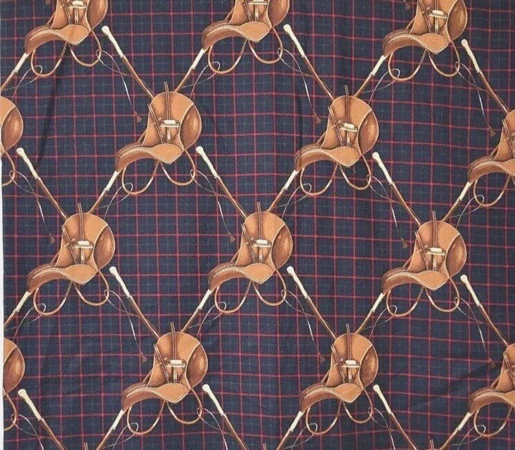 Ralph Lauren Equestrian Fabric, Country Club Aesthetic Chic, English Saddle, BTY