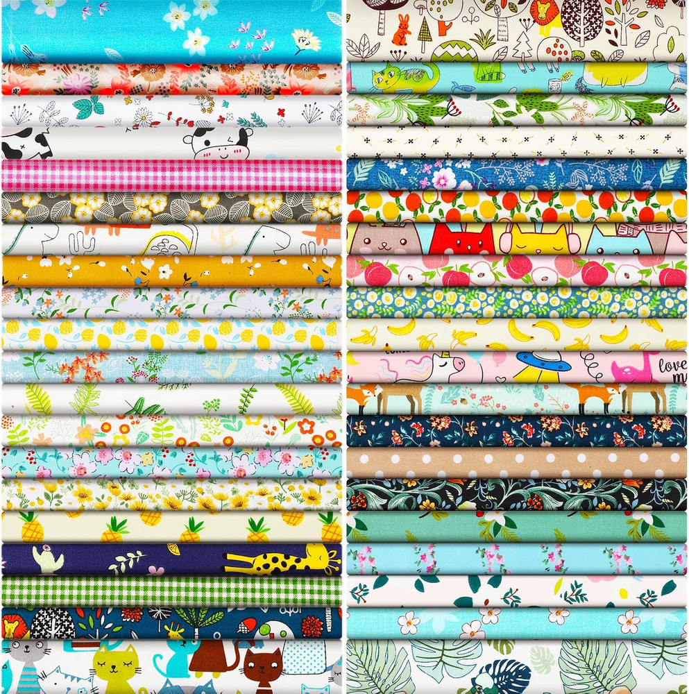 40 Pcs 10 X 10 Inches Cotton Fabric Bundle Squares Precut Fabric Squares Multi C