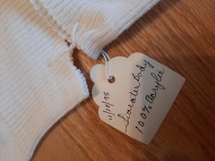 Vintage cream/white acrylic sweater knit fabric tube Kandol 2 pieces 1975