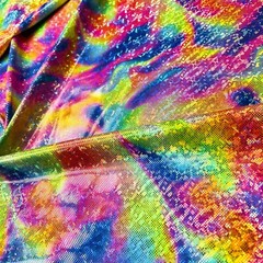 Abstract Multicolor Metallic Print Spandex Fabric Stretch by Yard for Swimwear