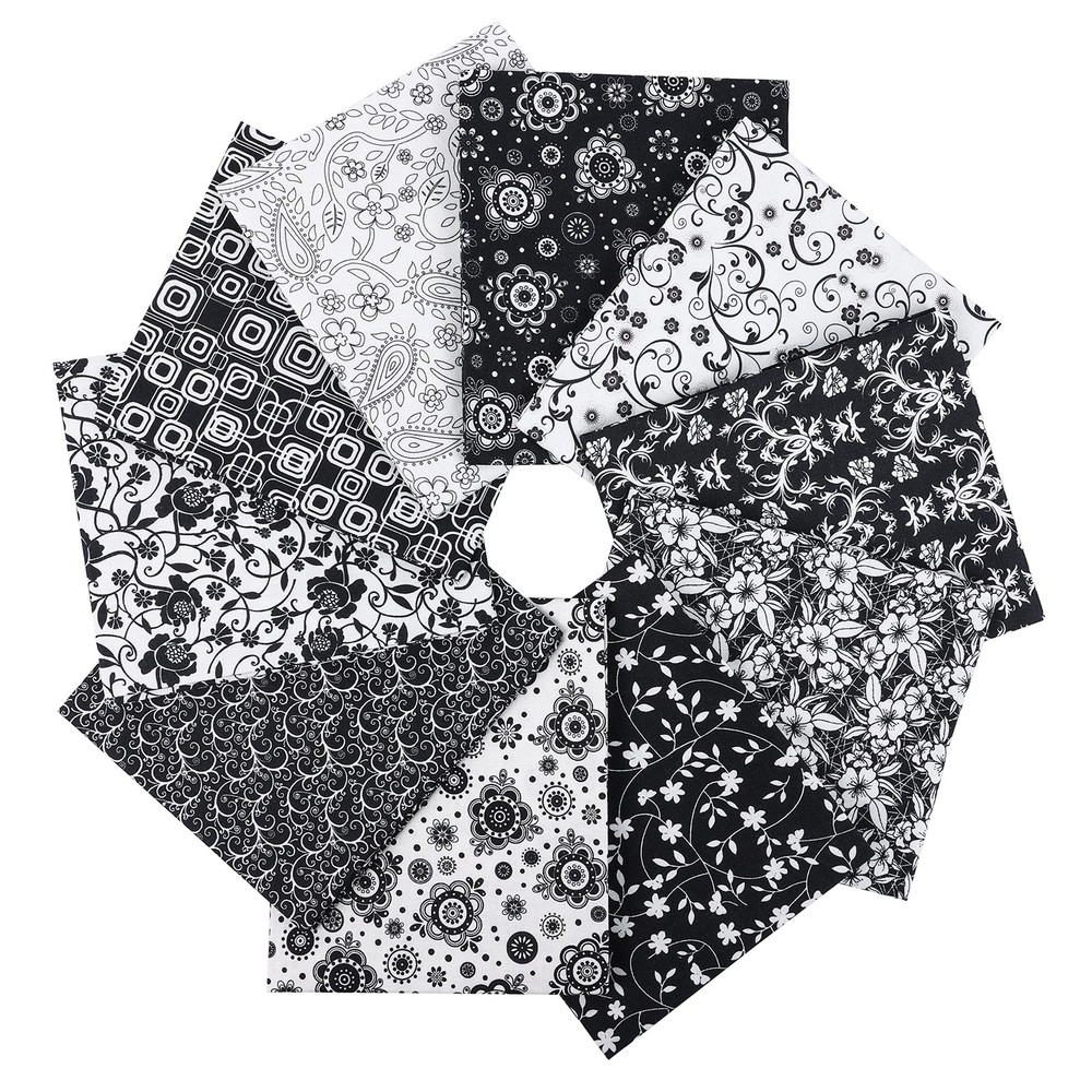 25 Options- 100% Cotton Quilting Fabric Bundles 10pcs Fat Quarters 18”x21”-Mediu