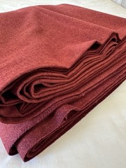 PENDLETON Virgin Wool 6+Yd Remnant 60″ Wide Burgundy Sponged Medium Weight Label