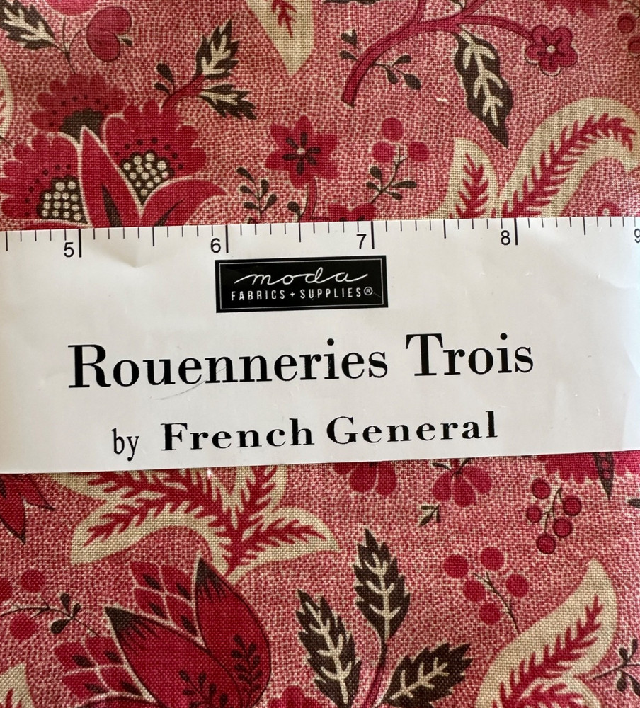 “ROUENNERIES TROIS” CHARM PACK 5X5 42PCS BY FRENCH GENERAL FOR MODA FABRICS
