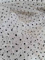 Nude Beige Tulle Velvet Polka dots Fabric For Dress Fabric By The Yard Stretch