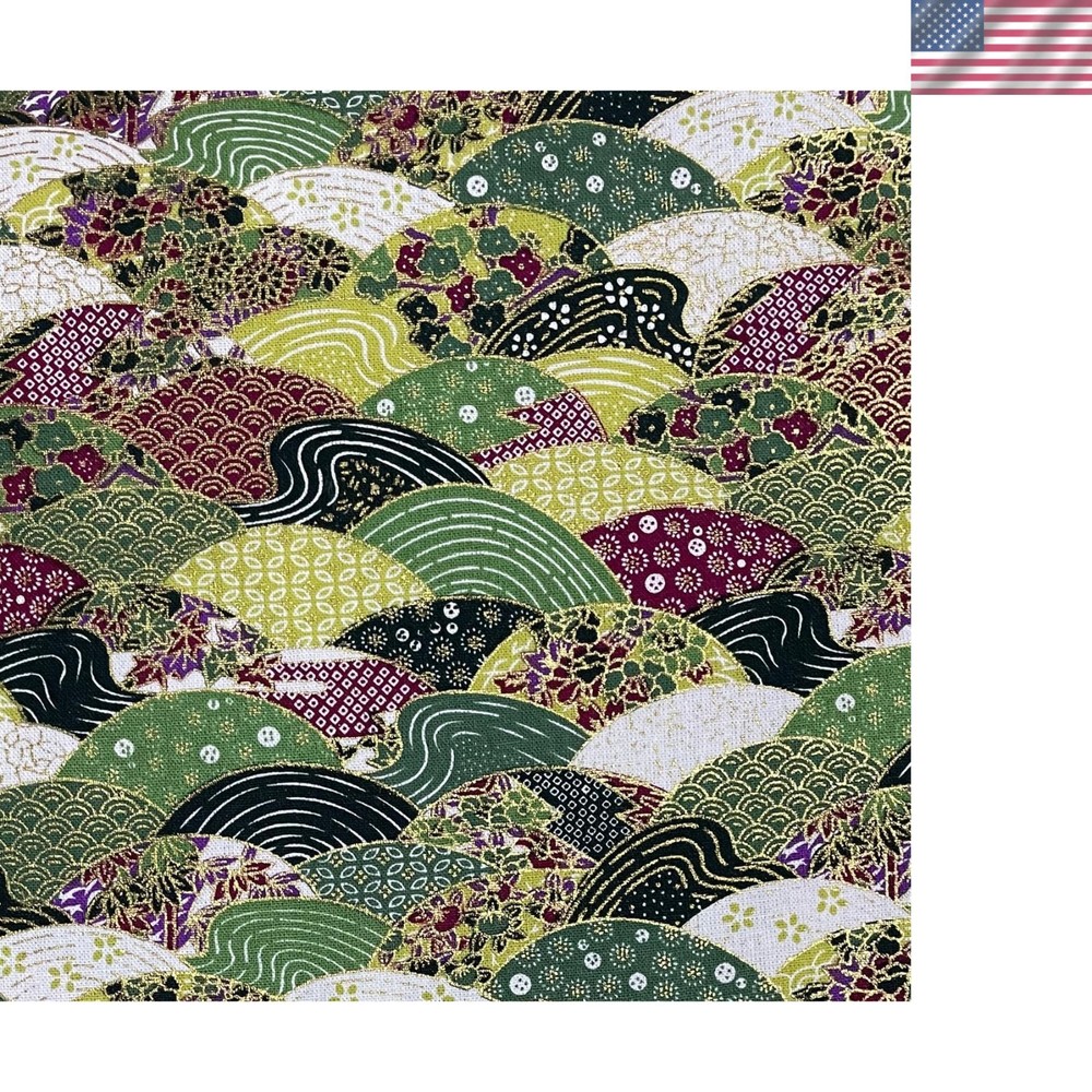 Versatile 58 Inch Cotton Fabric, Floral Print with Iridescent Accents for DIY
