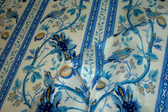 1 of 15 yds BRUNSCHWIG & FILS Fabric Le Lac Border Blue Cotton Upholstery BTY