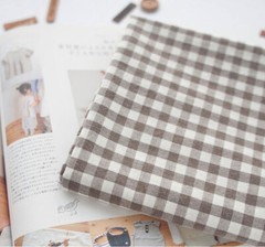Brown Solid Check Stripe patterned Fabric made in Korea by the Yard