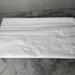 White Allover Eyelet Fabric 1.5 Yds Floral Swirl Embroidered Cotton Sewing