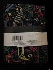 NOVELTY PRINTS PRE CUT COTTON MUSIC NOTES FABRIC 2 yards