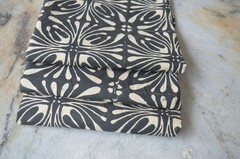1 Yard Hand Block Black & Beige 100%Cotton Fabric NO TARRIF CHARGES 100%✅ZK_395