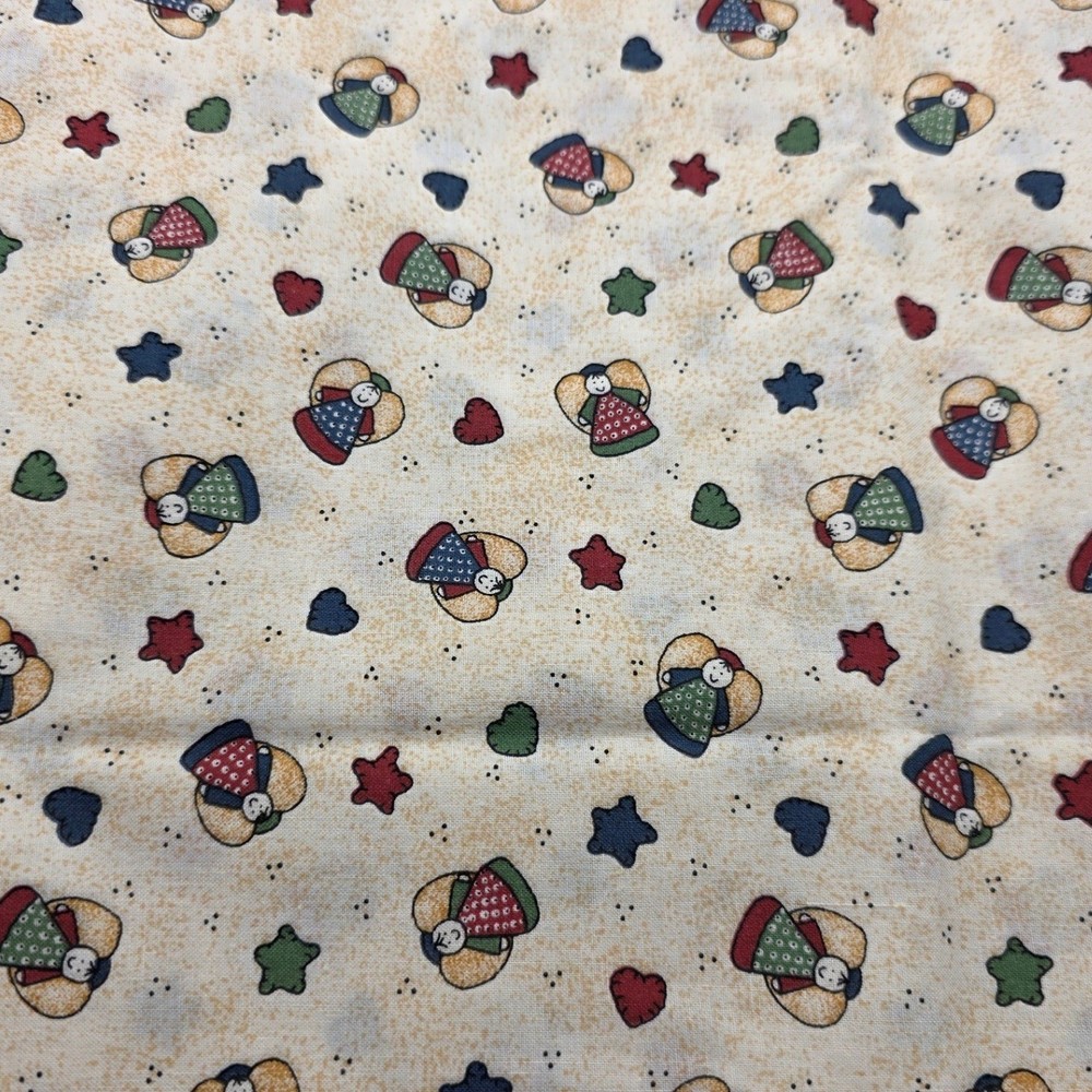 Little Quilts Fabri-Quilt Fabric Cream Angel Heart Star 1.5yd