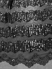 Black sequins Embroidered Lace fabric 50” Width 1 Yard