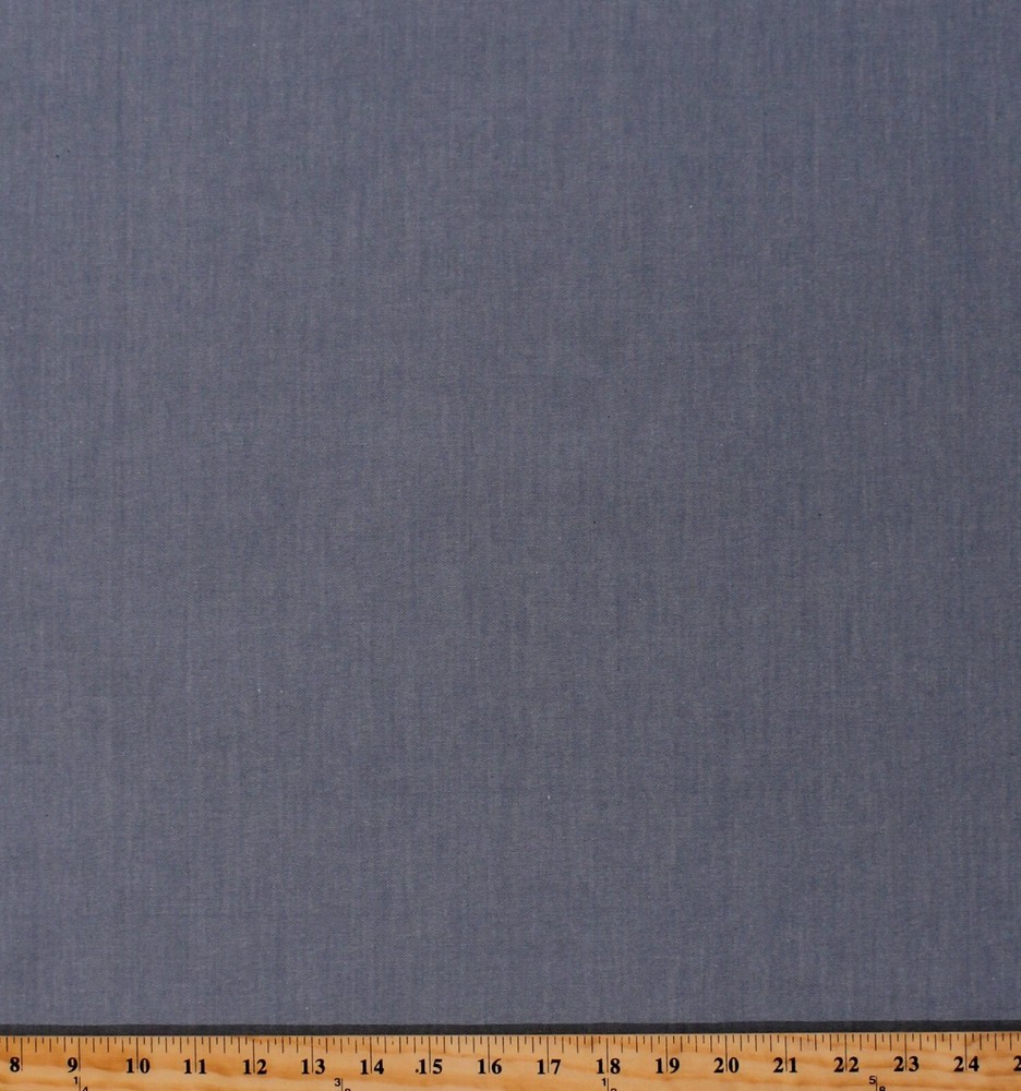 Chambray Shirting Denim Blue Fine Weave Minimum Slub 44″ Fabric by Yard D165.09