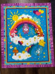 Care Bear Double Sided Quilted Fabric Rainbow Trail Blanket Wallhanging Purple