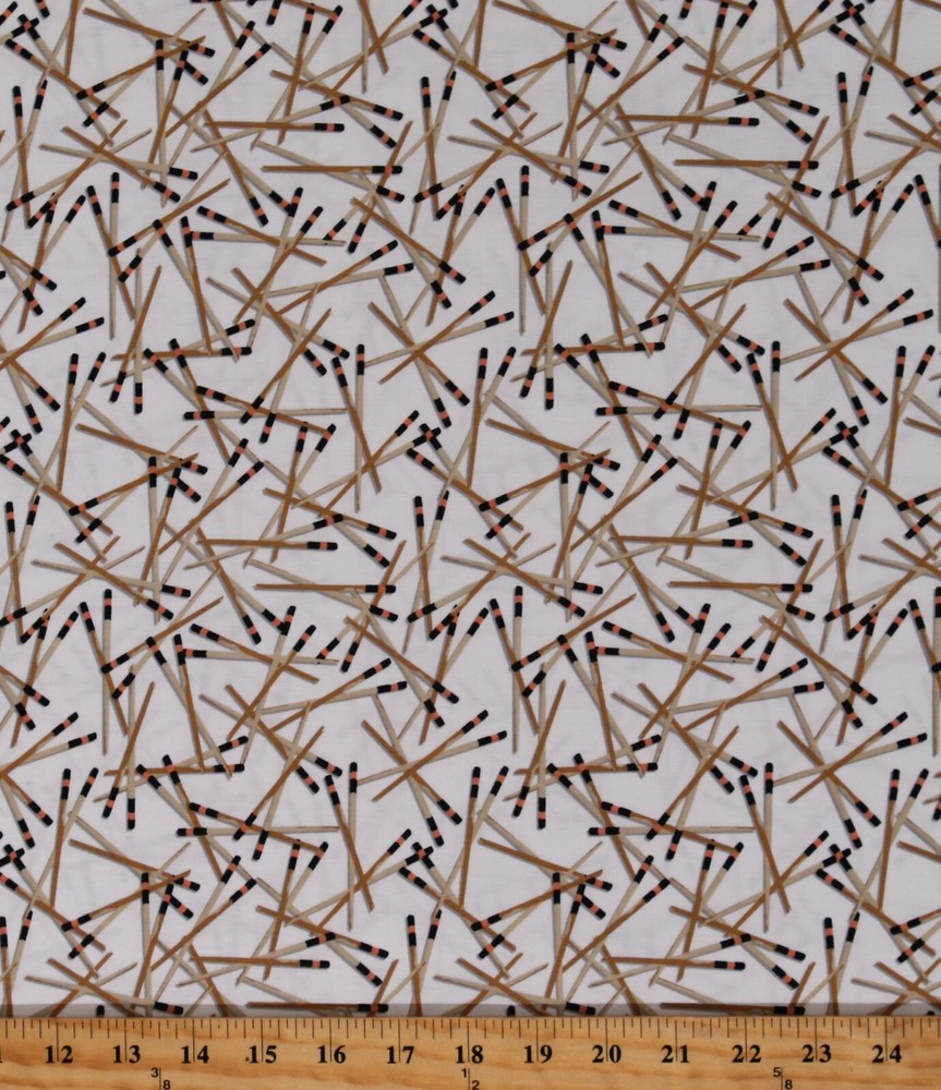 Cotton Chopsticks Japanese Food Soho Sushi Fabric Print by the Yard D579.72
