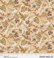 Baby Safari Animals Cotton Quilt Fabric P&B 4845-MU Elephant Rino Lion Hippo