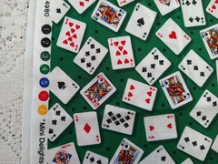 REMNANT Novelty Mini Poker Cards Green Mini Delights ROBERT Kaufman 12″x22″