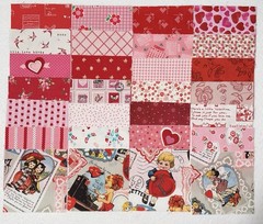 Valentine 5″Precut Charm Pk Cotton Fabric: Hearts, Flowers,Stamps,Love Letters