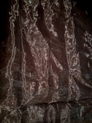 Dark Brown Silver Sparkly Sheer Polyester Fabric 56″ X 36″