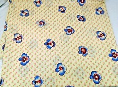 Vintage Pansies on Cream Poly Cotton Fabric Extra 96″ Wide x 60″ Long + Scrap