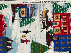 By 1/2 Yd Fabric Traditions Vintage Christmas Dickens Winter Village Fabric 1993