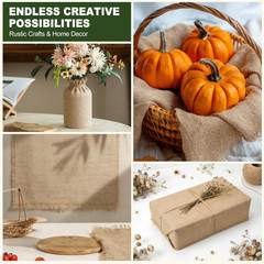 19.7″×6.5 Ft Natural Burlap Fabric-Versatile Jute Fabric for Winter Plant Protec