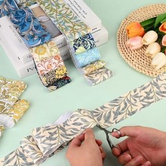 50Pcs William Morris Floral Jelly Fabric Strips Roll for Quilting Crafting Sp…