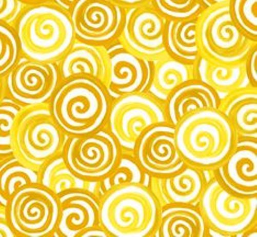Jolly Holiday 2 Golden Yellow Swirls Quilt Fabric – Fat Quarter
