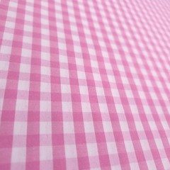 1/4″ PINK GINGHAM PRINT POLY COTTON FABRIC PINK WHITE CHECK 58″ BY THE YARD