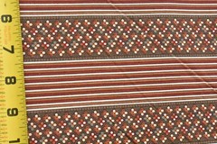 By 1/2 Yd, Vintage, Brown Cream & Rust Striped Quilt Cotton, Fabric Country,V108