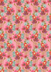 1/2 Yard Fabric – Overdressed | Pouring Poppies – Haze by Anna Maria Textiles