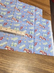Fabric Remnant Lot Car Vehicles Letter Teacher Numbers Grey Stone Blue