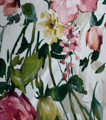 Clarke & Clarke Wild Meadow Ivory Designer Fabric Remnant 24″x34″