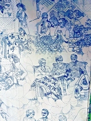 NOVELTY Sewing Quiltie Ladies by Sallie Astheimer # 2267 BLUE for Andover BTFQ