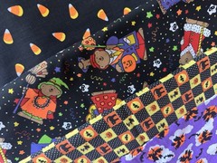Joann Halloween (4) Fabrics Lot Quilt Costume Pillow Throw 7+ yds NEW