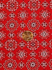 Red Bandana Print Cotton Fabric by Sevenberry, Sold by the Half Yard