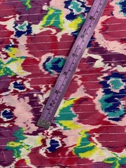 19″ by 54″ wide colorful fabric with metallic accent threads PINK FUSION FLORAL