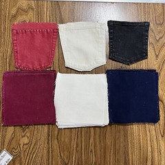 Denim Pockets And Squares – Blue/Black/Red/White – 3 Pockets 53 Squares