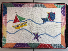 Quilted Wall Hanging 27″ x 19″ Nautical Theme Baby’s Room