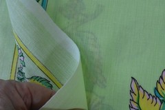 By 1/2 Yd, Vintage, Green & Yellow Foliage on Light-Green Cotton, Manes, V986