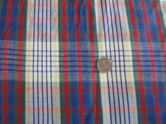 5100. RED WHITE BLUE GREEN PLAID HOMESPUN Quilting COTTON FABRIC – 45″ x 5 yds.