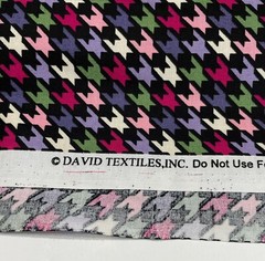 David Textiles Fabric Geometric Black Pink Purple Green Remnant 60″ x 40″ Sewing